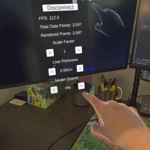 ShapeSensing - Visualization is controlled via a hand-tracked menu